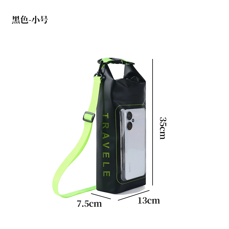 Touchable screen for taking photos, floating diving, amusement park drifting, storage bag, large capacity sealed water bucket for swimming, waterproof bag for mobile phones