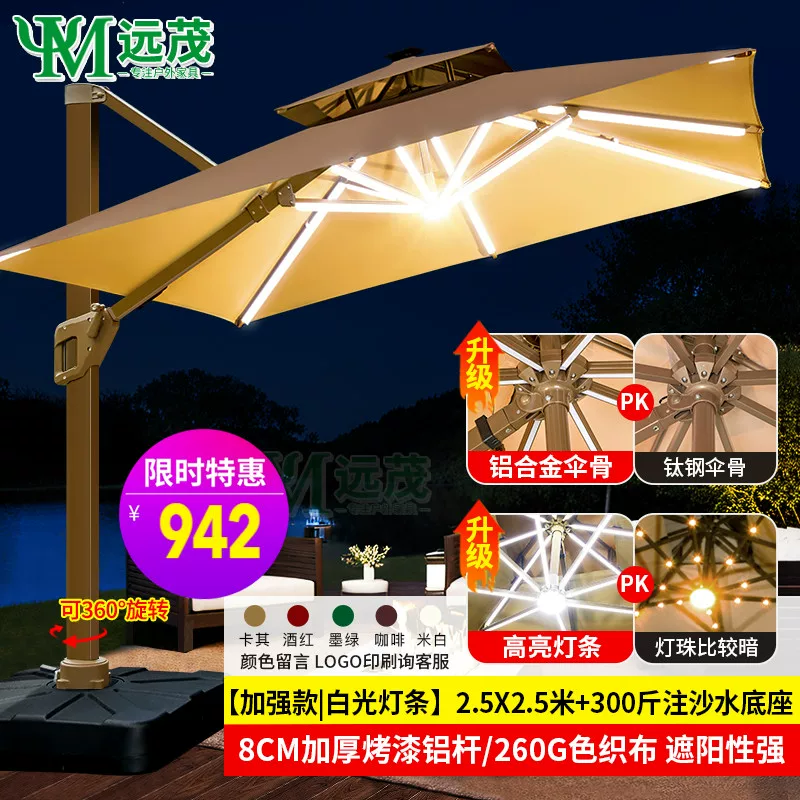 Yuanmao Outdoor Umbrella Garden Umbrella Villa Outdoor Garden Large Umbrella Shed Commercial Stall Outdoor Roman Umbrella