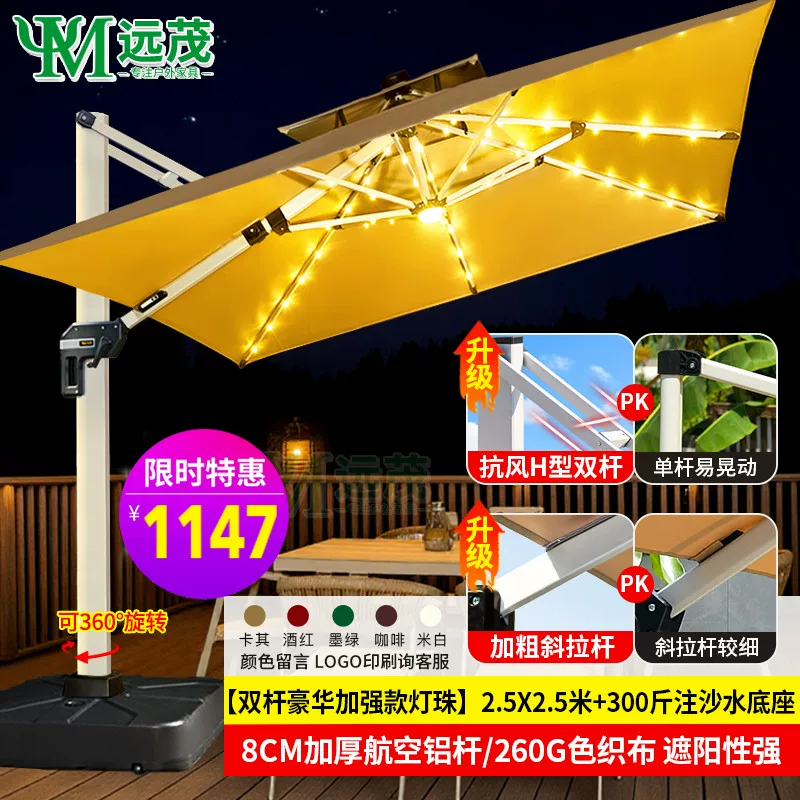 Yuanmao Outdoor Umbrella Garden Umbrella Villa Outdoor Garden Large Umbrella Shed Commercial Stall Outdoor Roman Umbrella