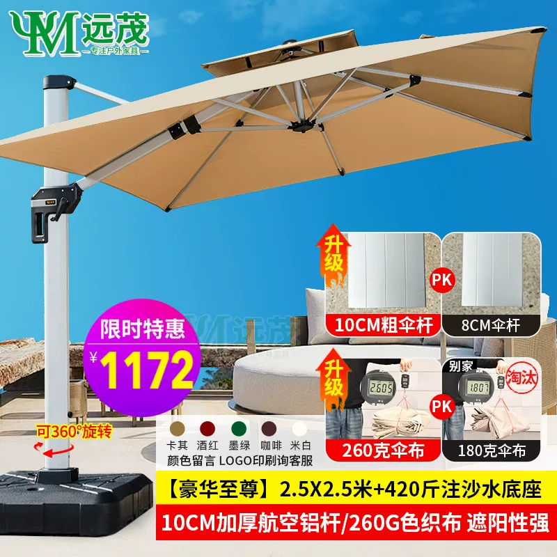 Yuanmao Outdoor Umbrella Garden Umbrella Villa Outdoor Garden Large Umbrella Shed Commercial Stall Outdoor Roman Umbrella
