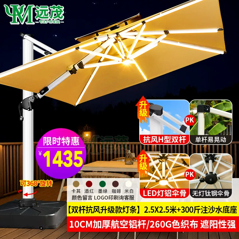 Yuanmao Outdoor Umbrella Garden Umbrella Villa Outdoor Garden Large Umbrella Shed Commercial Stall Outdoor Roman Umbrella