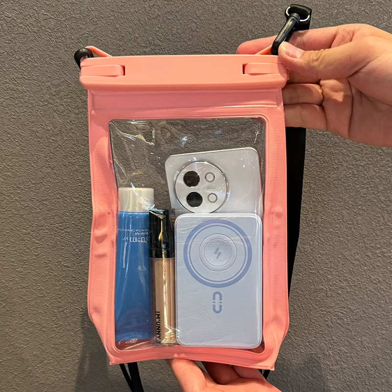 Large capacity waterproof phone bag with touch screen, photo crossbody bag, beach swimming and diving sealing cover, drifting equipment
