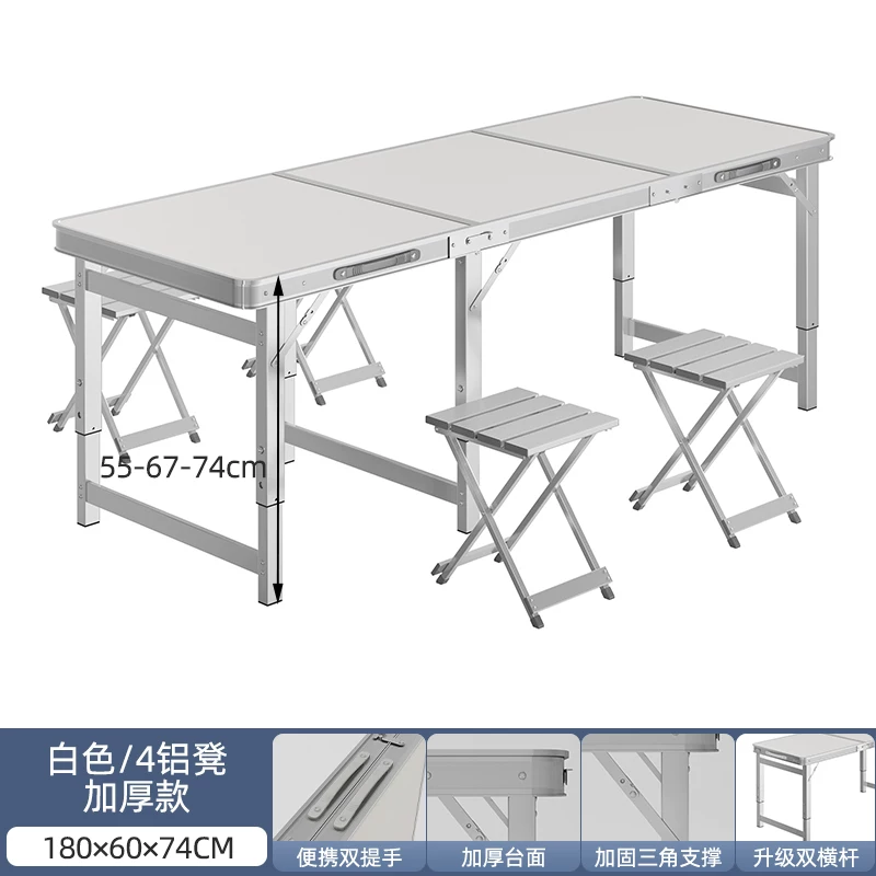 Folding tables, night market stalls, starting work, folding tables and chairs, setting up stalls, folding tables and chairs, outdoor portable push tables