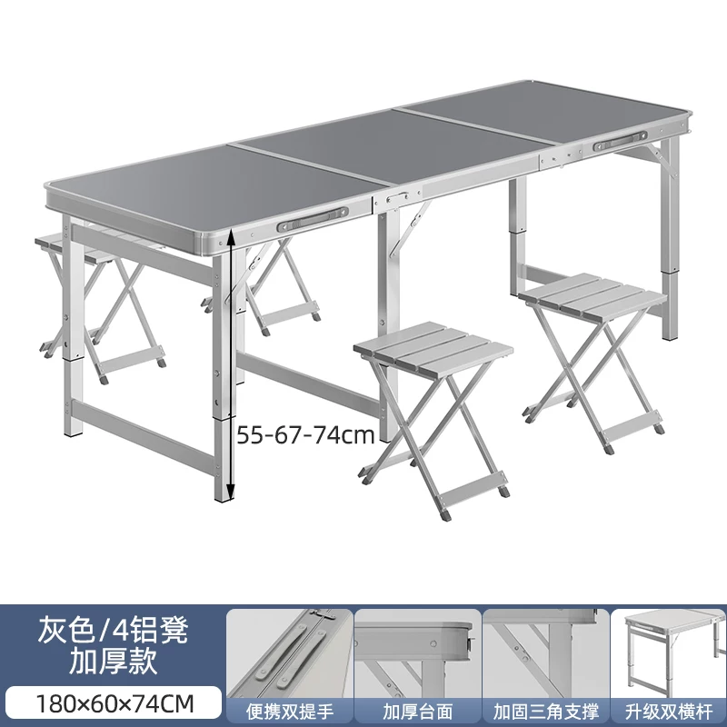Folding tables, night market stalls, starting work, folding tables and chairs, setting up stalls, folding tables and chairs, outdoor portable push tables