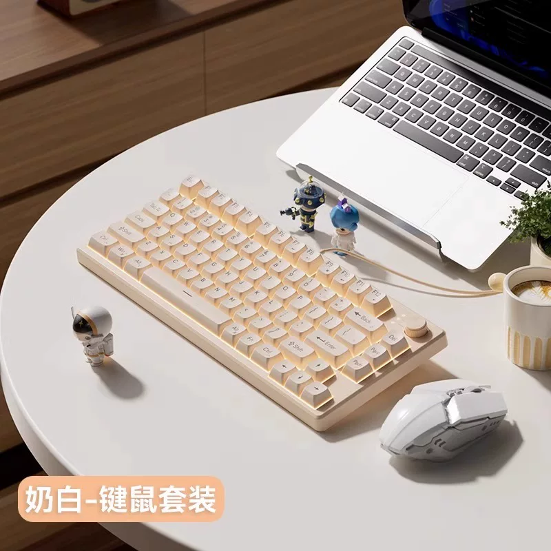 Mechanical gaming laptop with external silent keyboard, mouse group, office computer, wired cable, small size