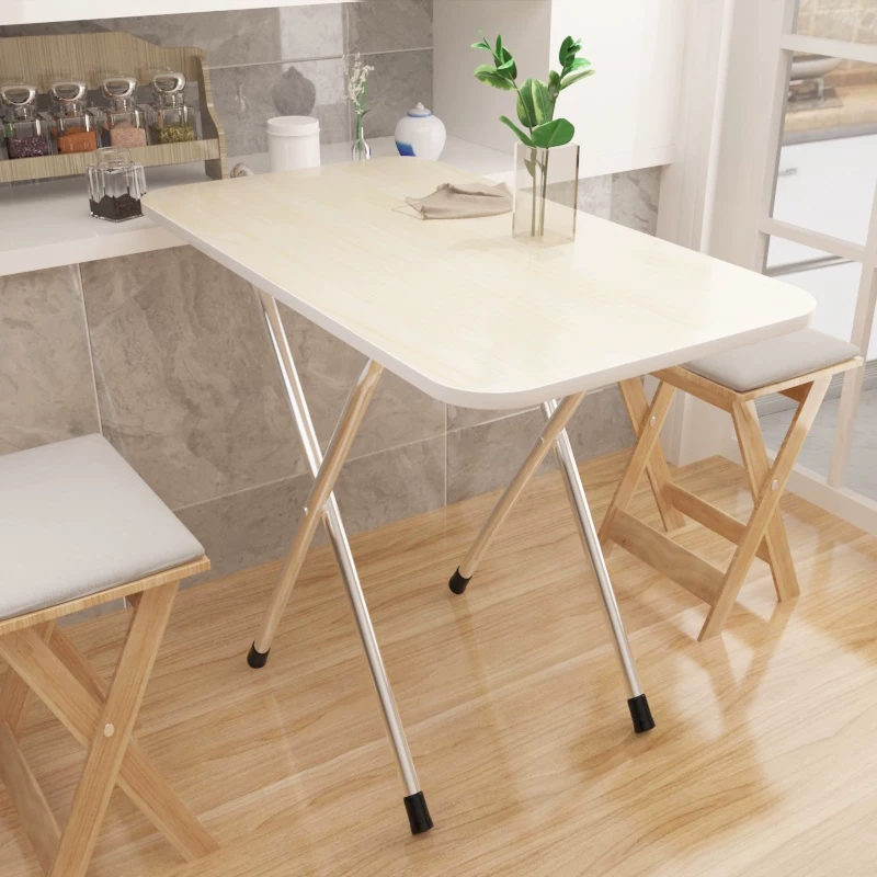 Folding table, square table, simple portable outdoor stall table, simple dining table, rectangular dining table for home use, small size