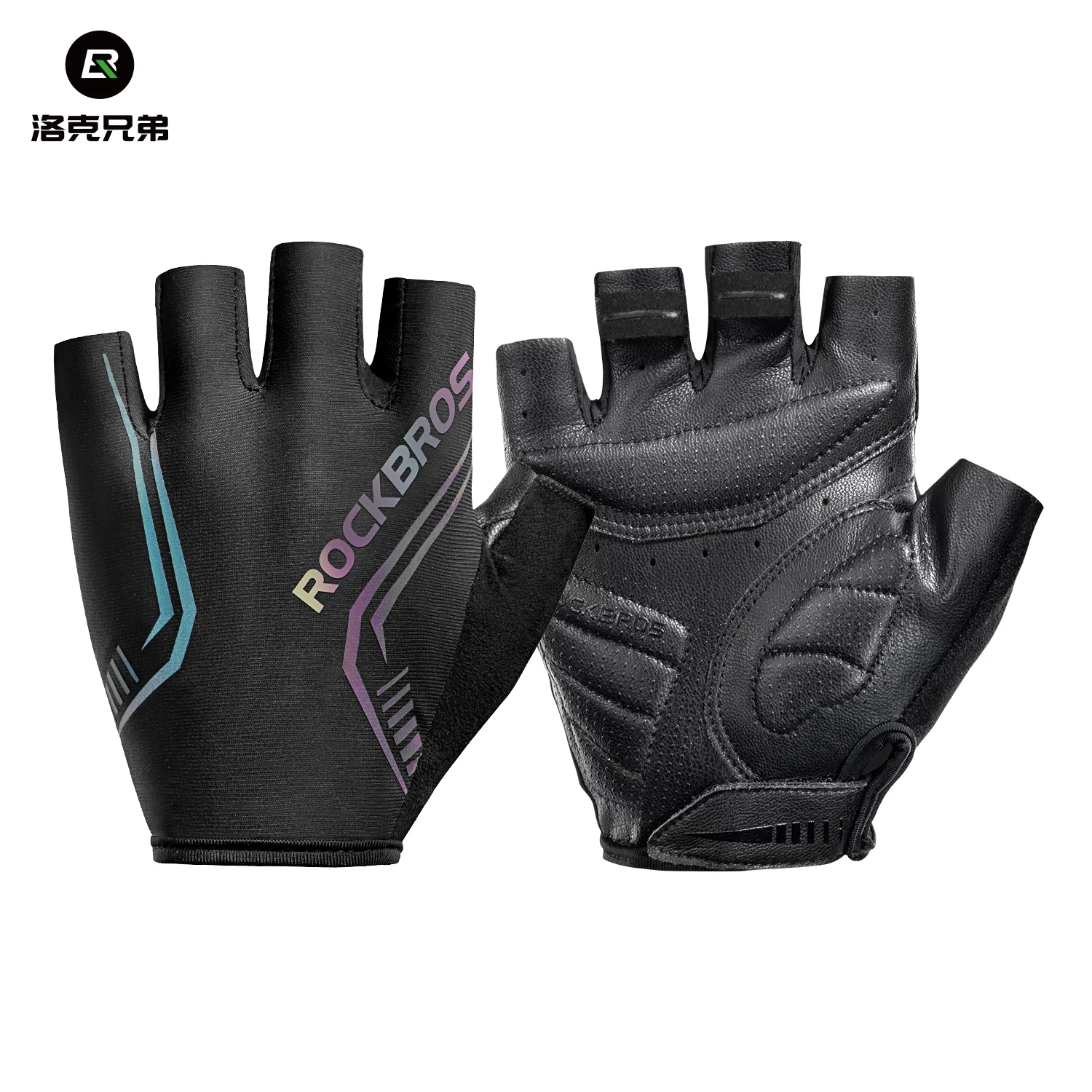 Rock Brothers Riding Gloves Half Finger Summer Men's and Women's Highway Mountaineering Bike Bicycle Bike Equipment Shock Absorbent Breathable