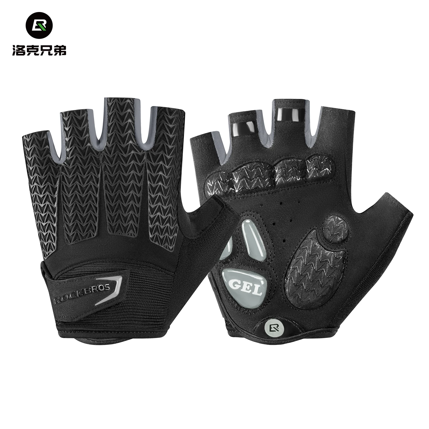 Rock Brothers Riding Gloves Half Finger Summer Men's and Women's Highway Mountaineering Bike Bicycle Bike Equipment Shock Absorbent Breathable