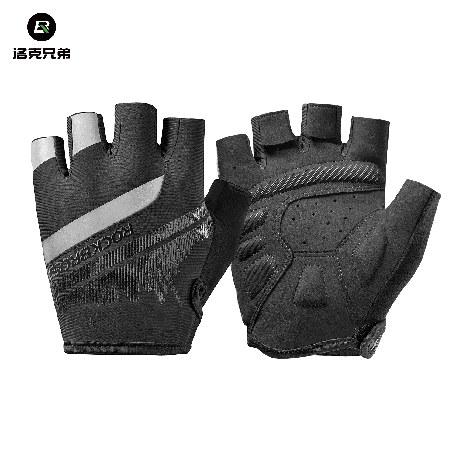 Rock Brothers Riding Gloves Half Finger Summer Men's and Women's Highway Mountaineering Bike Bicycle Bike Equipment Shock Absorbent Breathable