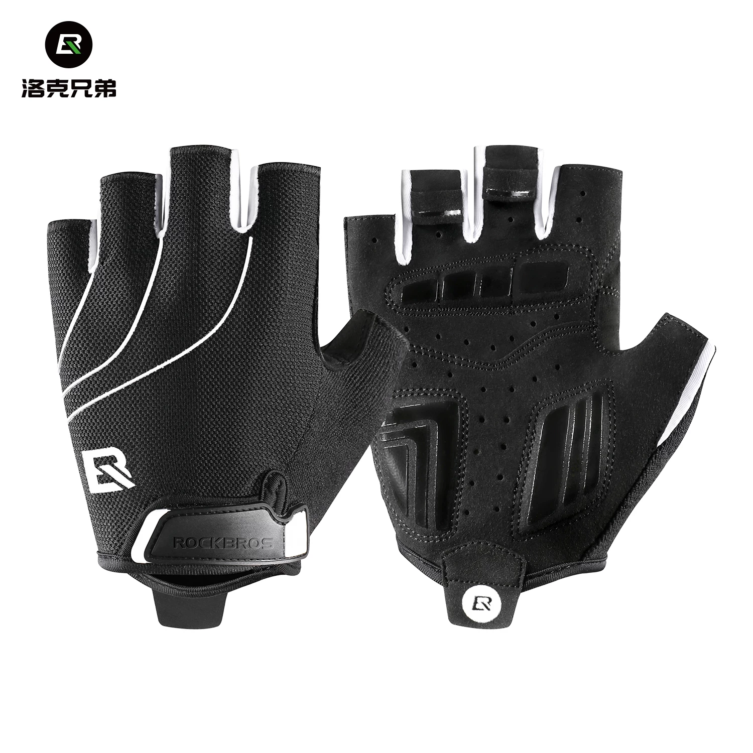 Rock Brothers Riding Gloves Half Finger Summer Men's and Women's Highway Mountaineering Bike Bicycle Bike Equipment Shock Absorbent Breathable