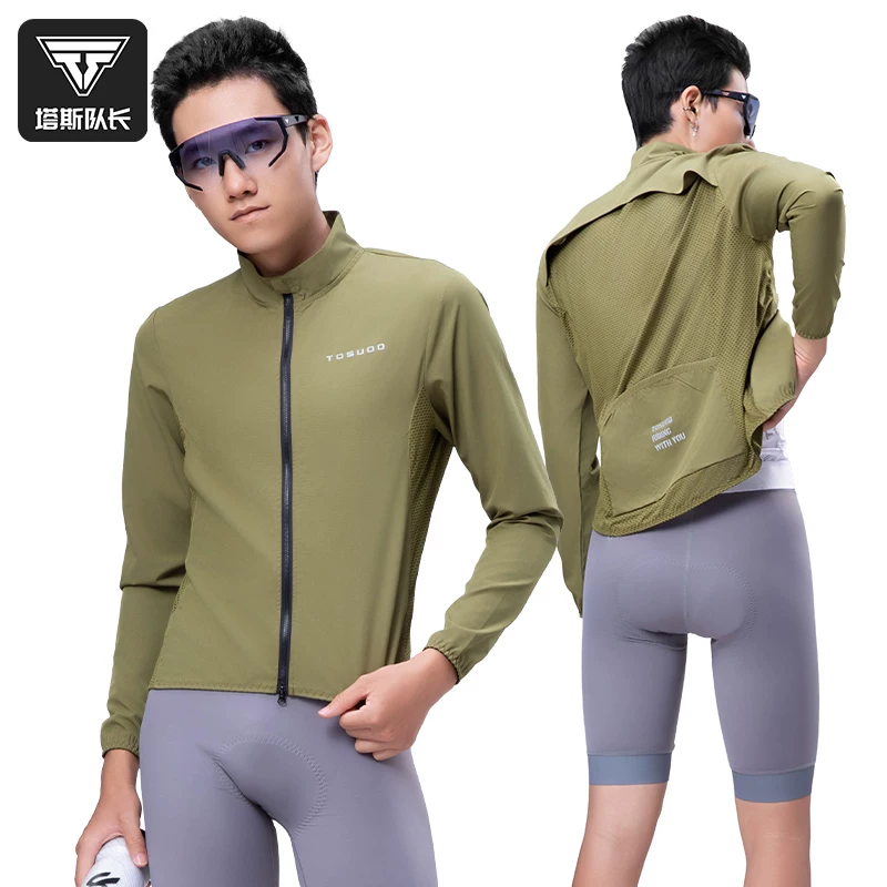 Captain Tas's spring and summer cycling clothes are windproof, waterproof, long sleeved, breathable, road bike riding windbreakers, jackets for men and women
