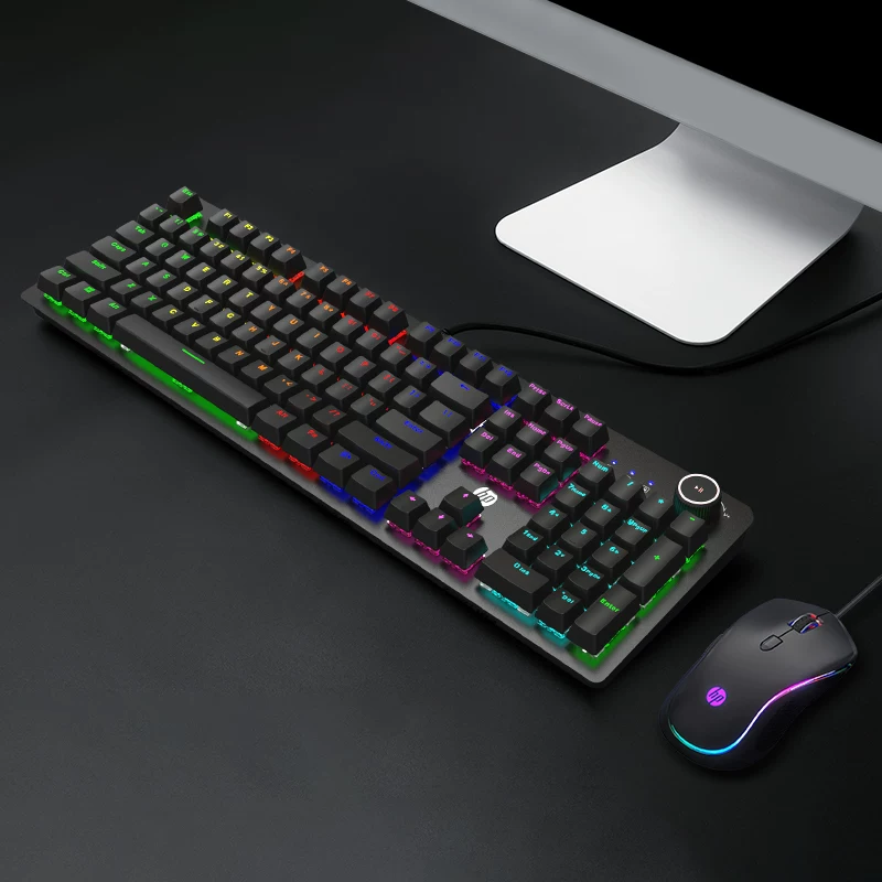 HP Mechanical Keyboard, Keyboard, Mouse Set, Mouse, Gaming, Laptop, Keyboard, Desktop, Male and Female Office