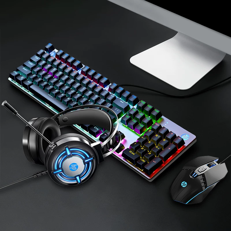 HP Mechanical Keyboard, Keyboard, Mouse Set, Mouse, Gaming, Laptop, Keyboard, Desktop, Male and Female Office