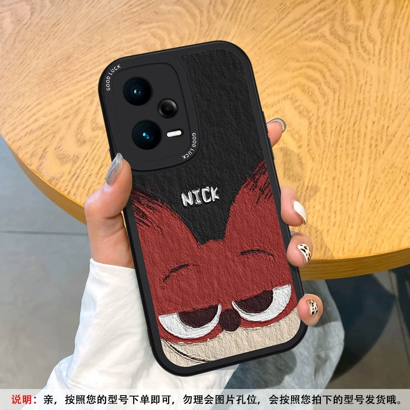 Подходит для чехла для мобильного телефона Redmi note15pro, Zootopia note12Tpro «все включено» note14, мягкий силикон + индивидуальность для пары, кожаный чехол 10/9 11R, женский 3, новый стиль 13, защита от падения, турбо4