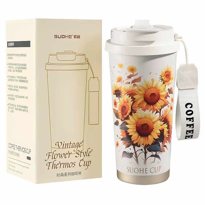 2025 new insulated cup for women with high appearance, straw water cup, 316 stainless steel high-end internet famous insulated coffee cup