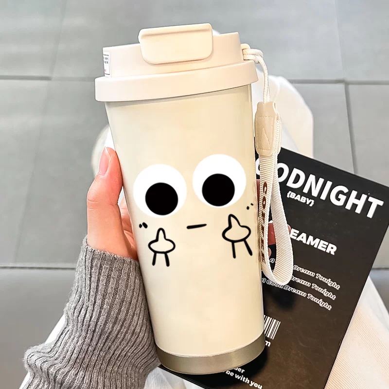 2025 new insulated cup for women with high appearance, straw water cup, 316 stainless steel high-end internet famous insulated coffee cup