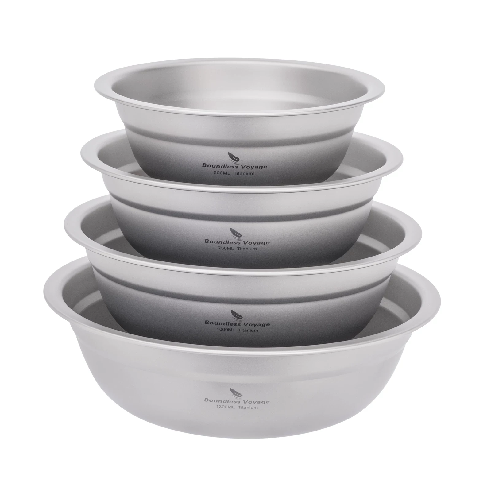 Biwei Pure Titanium Bowl Soup Basin Deep Plate Outdoor Camping Picnic Sableware Scapeable Open Fire Shaping Bowl