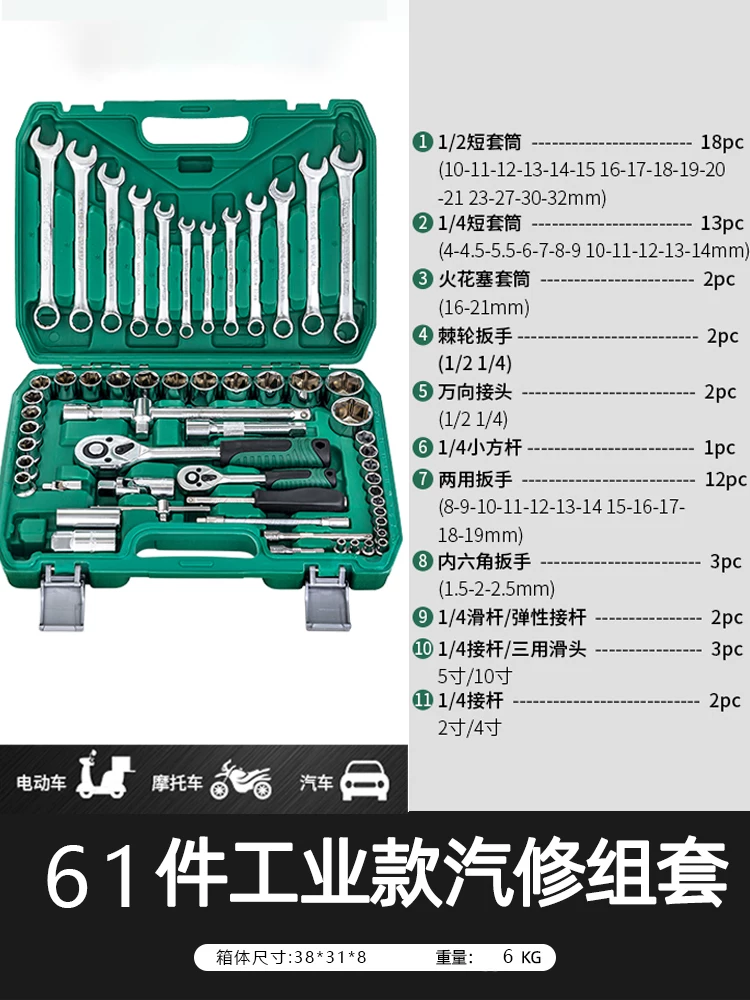 Automotive repair tool set, socket, ratchet wrench, multifunctional toolbox for automotive repair, comprehensive collection of repair and maintenance tools