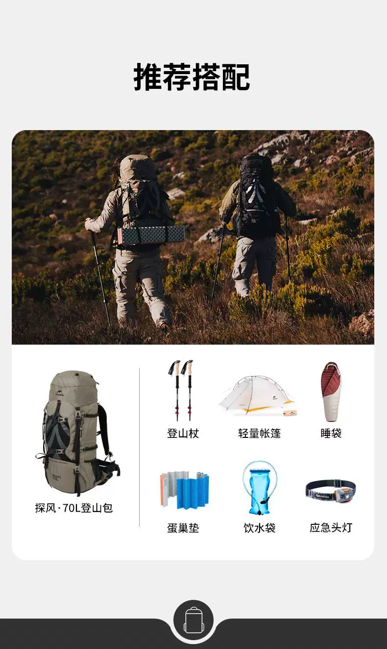 Norwegian hiking backpack for men, professional outdoor hiking backpack for women, 70L large capacity lightweight camping travel backpack