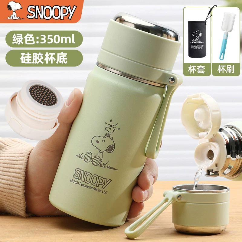 Snoopy史努比保温杯女生高颜值2025新款男学生上学专用可携式水杯子