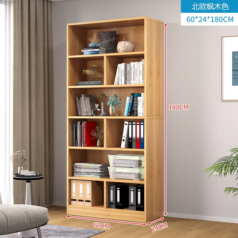 Bookshelf, floor to ceiling storage rack, integrated wall mounted bookshelf, household bookshelf, cabinet, storage cabinet, display cabinet, simple multi-layer design
