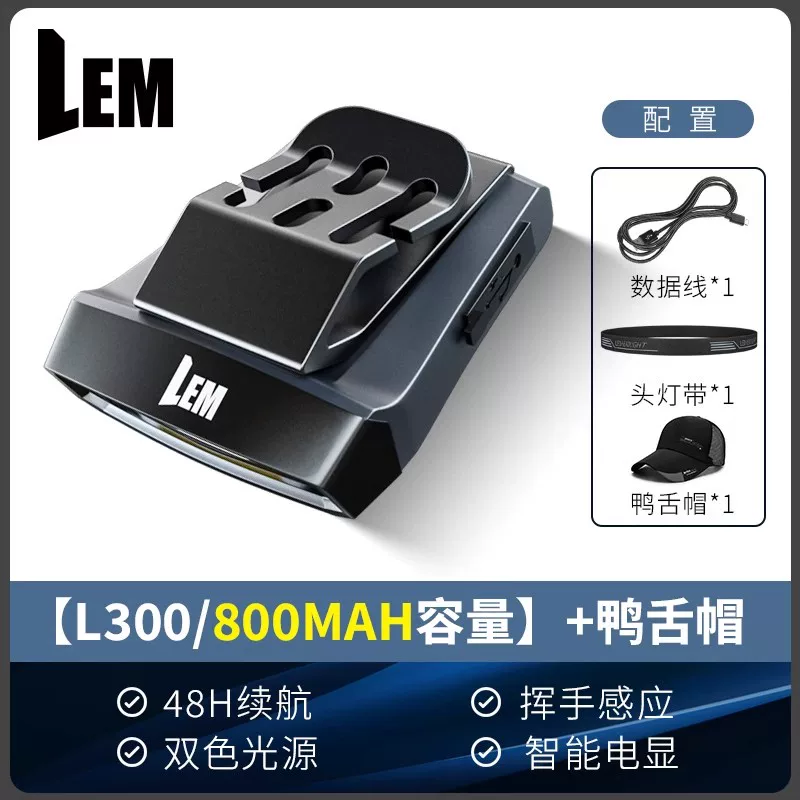 LEM Headlamp Fishing Specific Induction Hat Clip Light Strong Light Super Bright Charging Head Mounted Clip on Long Range Night Fishing Light