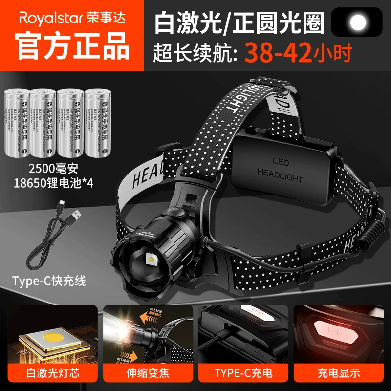 Rongshida Headlights, Strong Light Charging, Ultra Bright Induction Head Mounted Lighting, Long Range Outdoor Fishing Flashlight