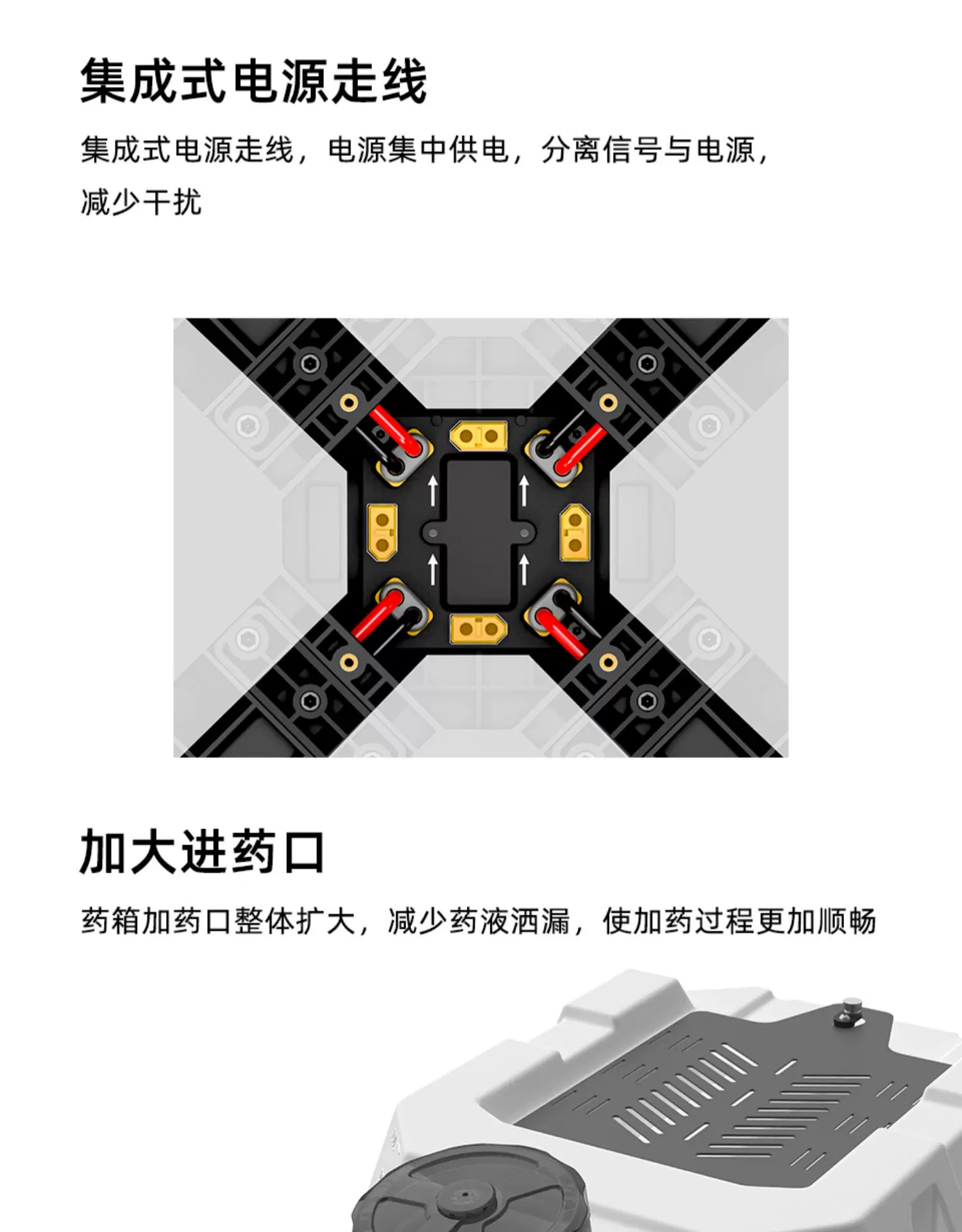 EFT Wing Feite E420P quadcopter 20kg crop protection unmanned aerial vehicle frame, multi rotor large load 20L frame