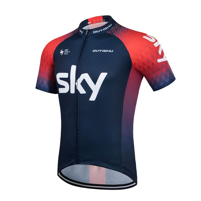 Sky cycling suit short sleeved set men's summer road cycling suit quick drying breathable mountain baby bag cycling pants top