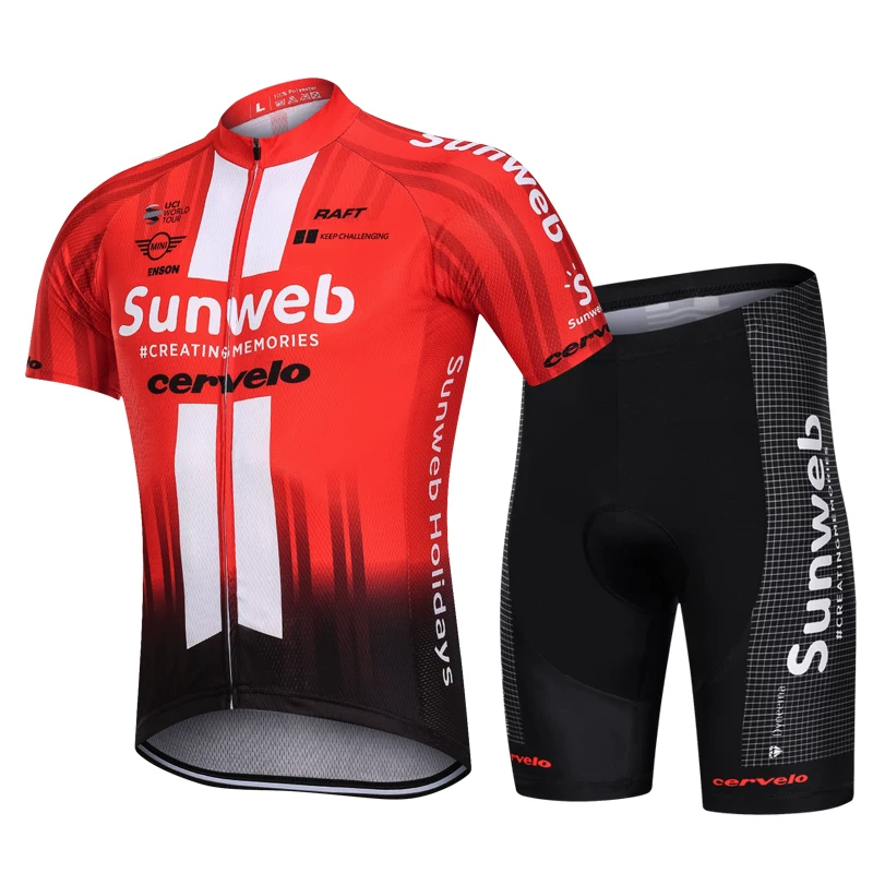Sky cycling suit short sleeved set men's summer road cycling suit quick drying breathable mountain baby bag cycling pants top