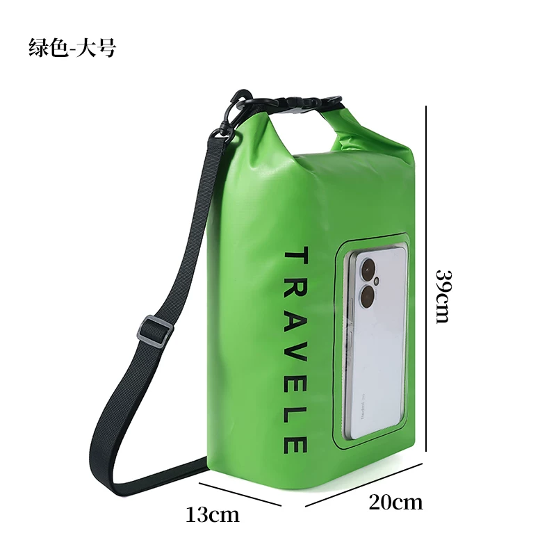 Touchable screen for taking photos, floating diving, amusement park drifting, storage bag, large capacity sealed water bucket for swimming, waterproof bag for mobile phones