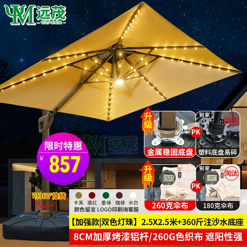 Yuanmao Outdoor Umbrella Garden Umbrella Villa Outdoor Garden Large Umbrella Shed Commercial Stall Outdoor Roman Umbrella