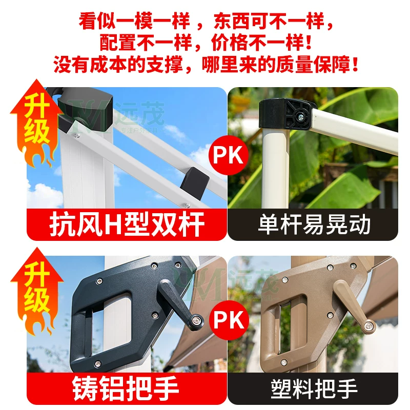 Yuanmao Outdoor Umbrella Garden Umbrella Villa Outdoor Garden Large Umbrella Shed Commercial Stall Outdoor Roman Umbrella
