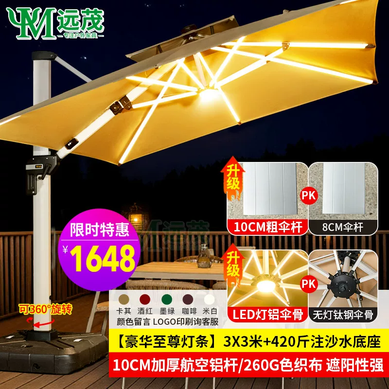 Yuanmao Outdoor Umbrella Garden Umbrella Villa Outdoor Garden Large Umbrella Shed Commercial Stall Outdoor Roman Umbrella