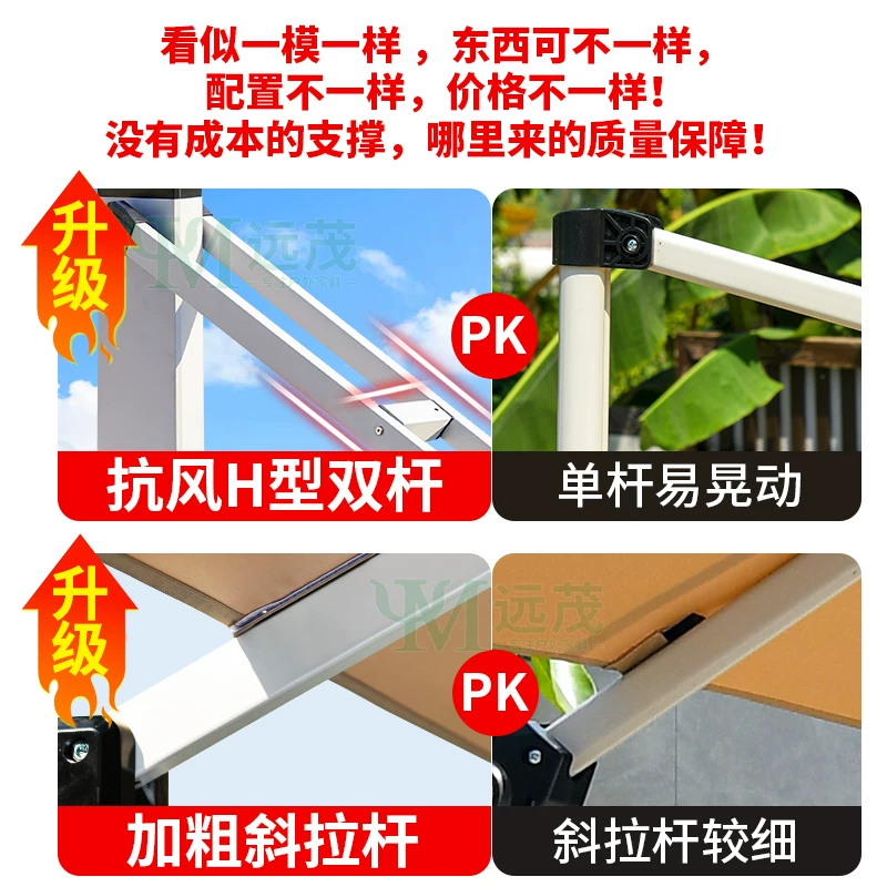 Yuanmao Outdoor Umbrella Garden Umbrella Villa Outdoor Garden Large Umbrella Shed Commercial Stall Outdoor Roman Umbrella