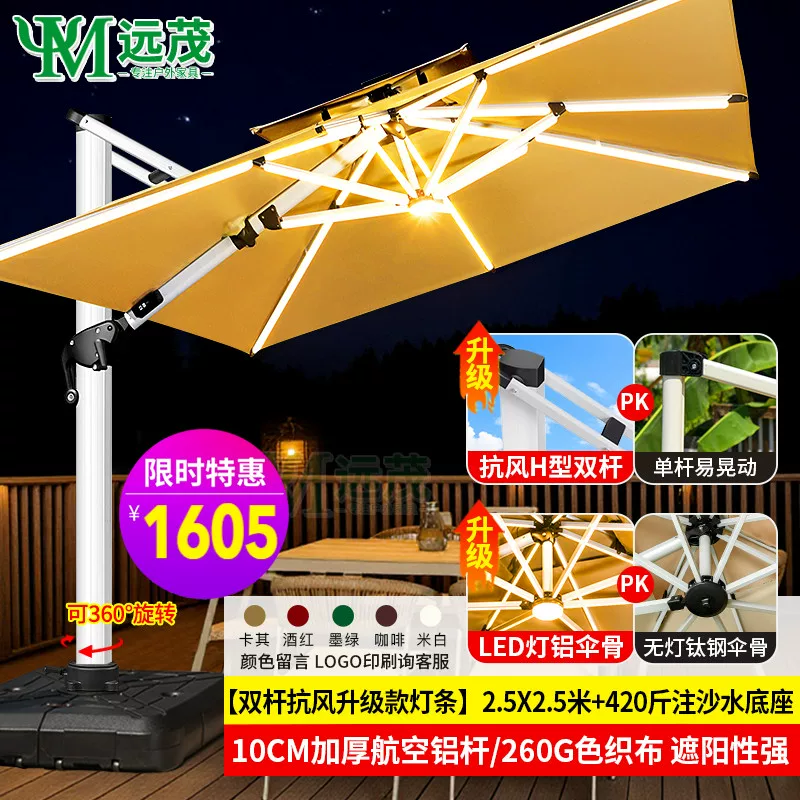 Yuanmao Outdoor Umbrella Garden Umbrella Villa Outdoor Garden Large Umbrella Shed Commercial Stall Outdoor Roman Umbrella