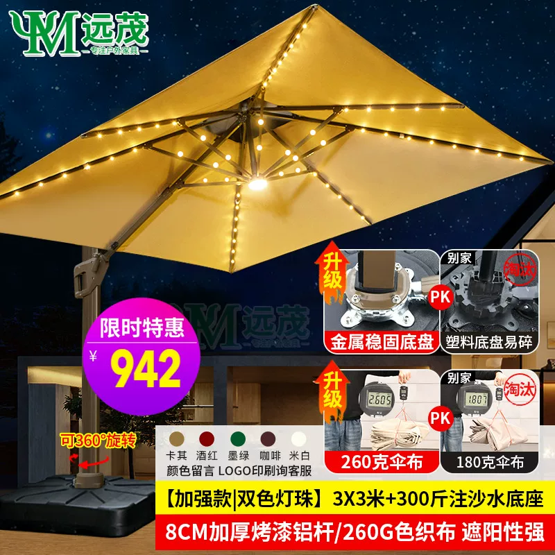Yuanmao Outdoor Umbrella Garden Umbrella Villa Outdoor Garden Large Umbrella Shed Commercial Stall Outdoor Roman Umbrella