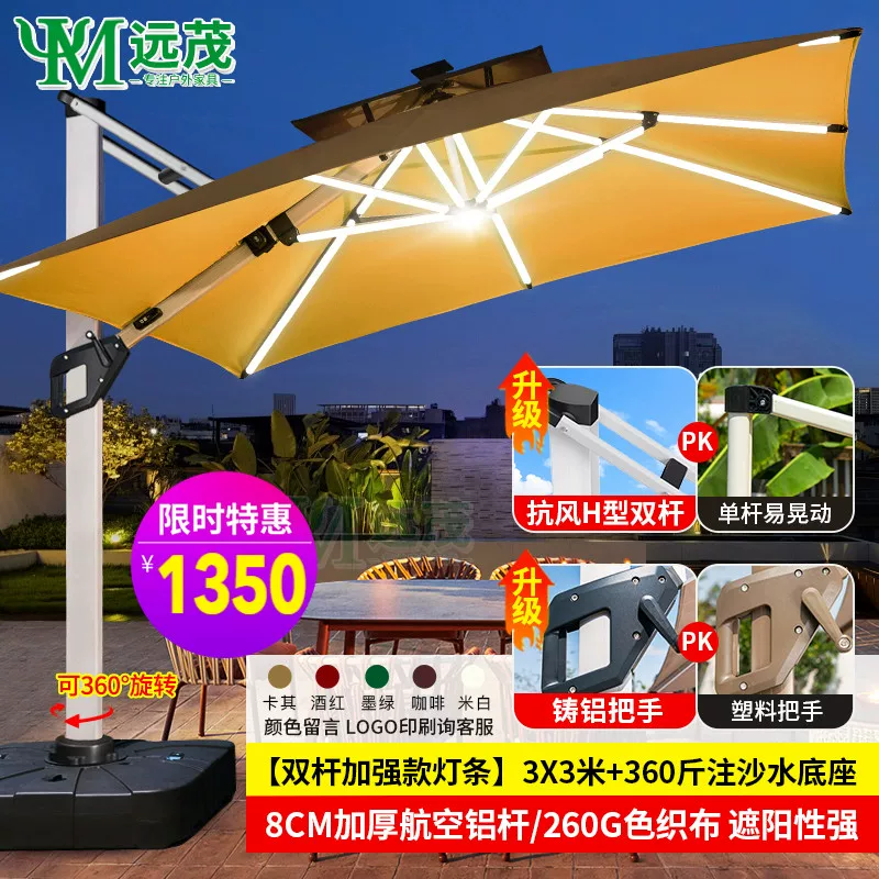 Yuanmao Outdoor Umbrella Garden Umbrella Villa Outdoor Garden Large Umbrella Shed Commercial Stall Outdoor Roman Umbrella