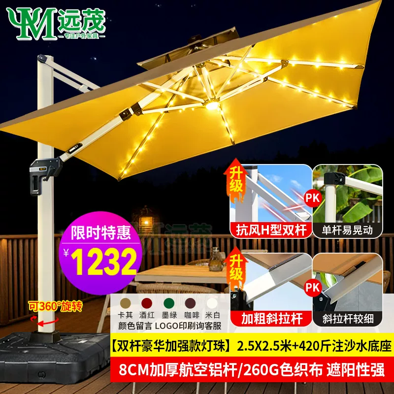 Yuanmao Outdoor Umbrella Garden Umbrella Villa Outdoor Garden Large Umbrella Shed Commercial Stall Outdoor Roman Umbrella