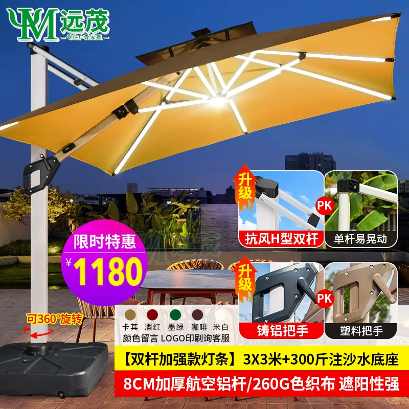 Yuanmao Outdoor Umbrella Garden Umbrella Villa Outdoor Garden Large Umbrella Shed Commercial Stall Outdoor Roman Umbrella