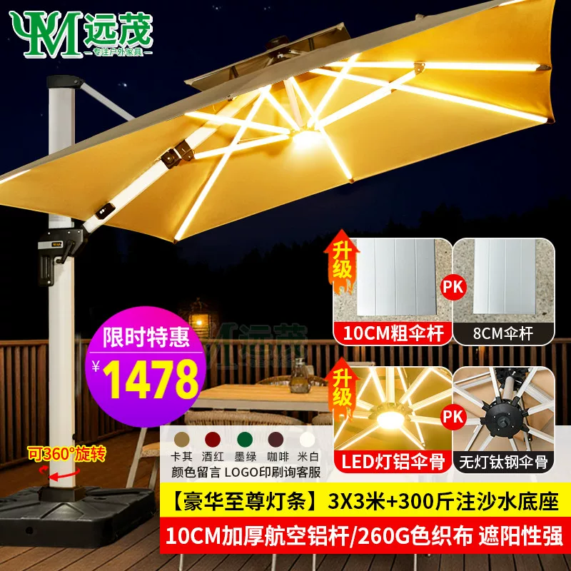 Yuanmao Outdoor Umbrella Garden Umbrella Villa Outdoor Garden Large Umbrella Shed Commercial Stall Outdoor Roman Umbrella
