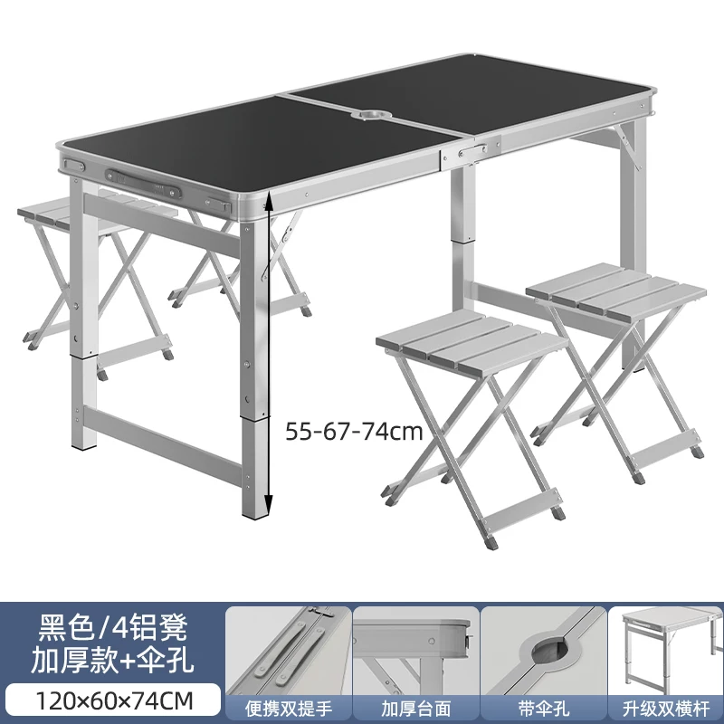 Folding tables, night market stalls, starting work, folding tables and chairs, setting up stalls, folding tables and chairs, outdoor portable push tables