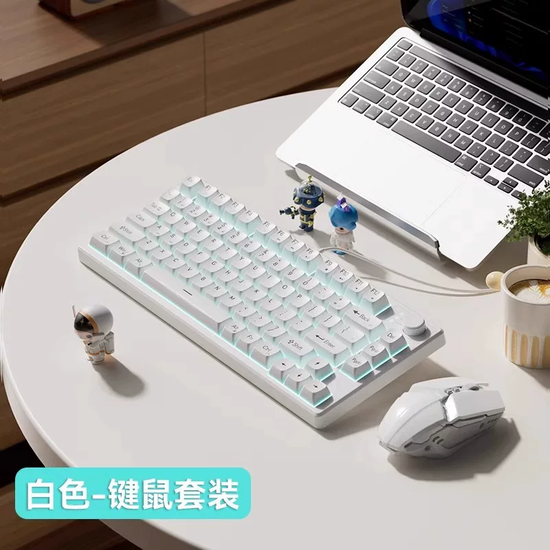Mechanical gaming laptop with external silent keyboard, mouse group, office computer, wired cable, small size