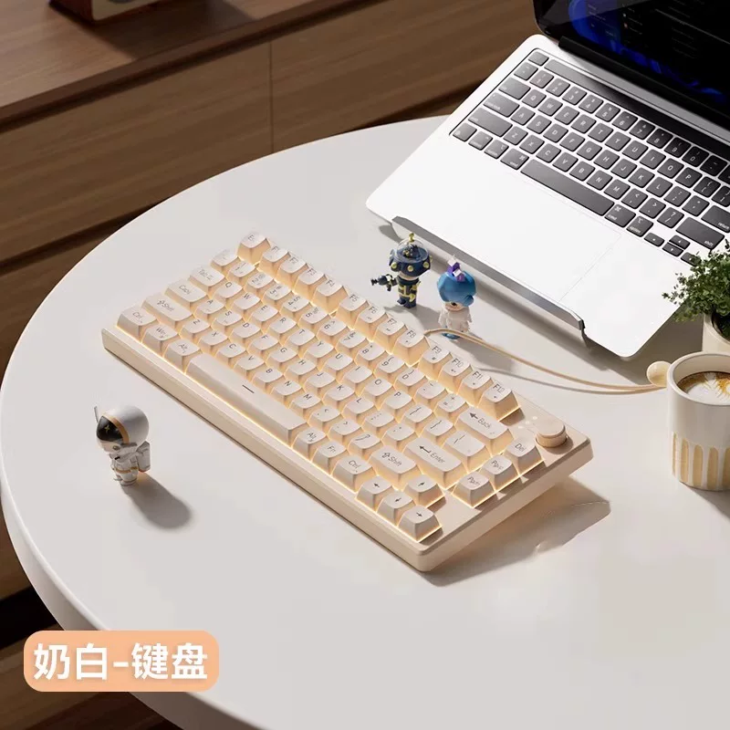Mechanical gaming laptop with external silent keyboard, mouse group, office computer, wired cable, small size