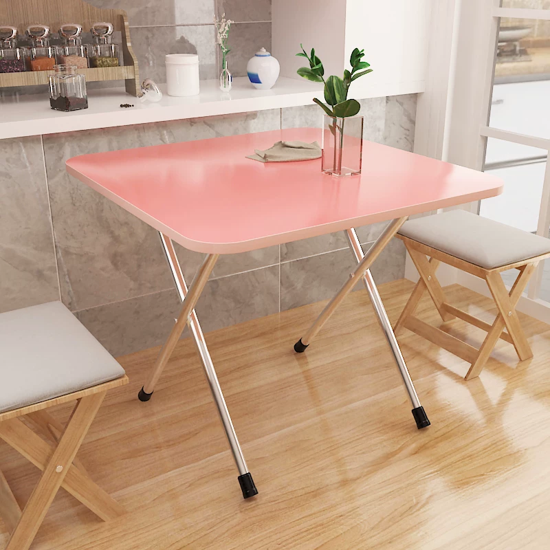 Folding table, square table, simple portable outdoor stall table, simple dining table, rectangular dining table for home use, small size