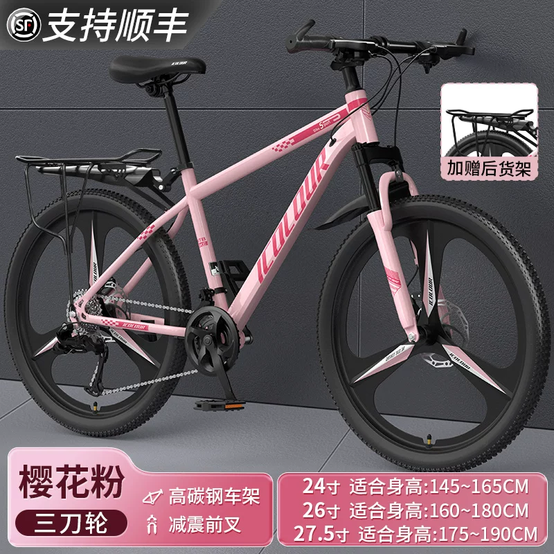 Mountaineering Bike Adult Female Variable Speed Youth Highway Campus Shock Absorber Bike 24 inch Male Junior High School Student