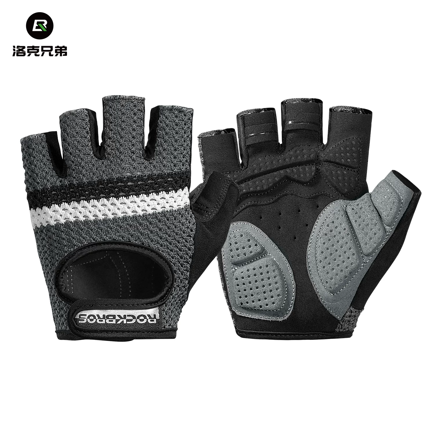 Rock Brothers Riding Gloves Half Finger Summer Men's and Women's Highway Mountaineering Bike Bicycle Bike Equipment Shock Absorbent Breathable