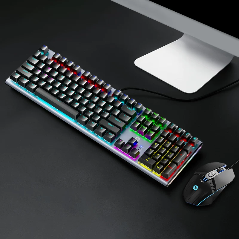 HP Mechanical Keyboard, Keyboard, Mouse Set, Mouse, Gaming, Laptop, Keyboard, Desktop, Male and Female Office