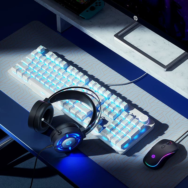 HP Mechanical Keyboard, Keyboard, Mouse Set, Mouse, Gaming, Laptop, Keyboard, Desktop, Male and Female Office