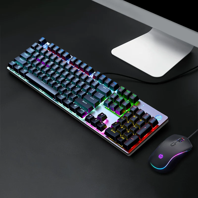 HP Mechanical Keyboard, Keyboard, Mouse Set, Mouse, Gaming, Laptop, Keyboard, Desktop, Male and Female Office